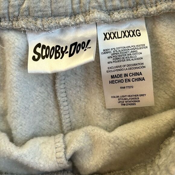 Scooby-Doo Graphic Patches Gray Jogger Sweat Pants, 28” Inseam SZ XXXL - Picture 10 of 13